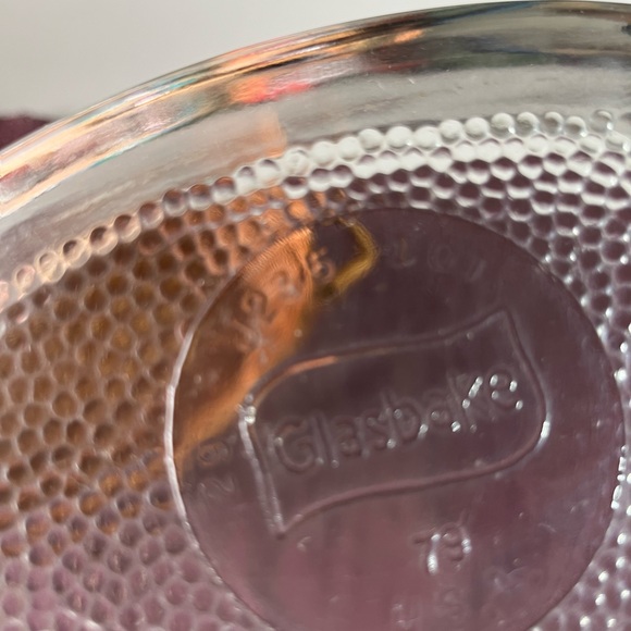 VINTAGE GLASSBAKE CASSEROLE DISH WITH LID & WICKER BASKET J235 1QT 29 USA 79 - Picture 8 of 9